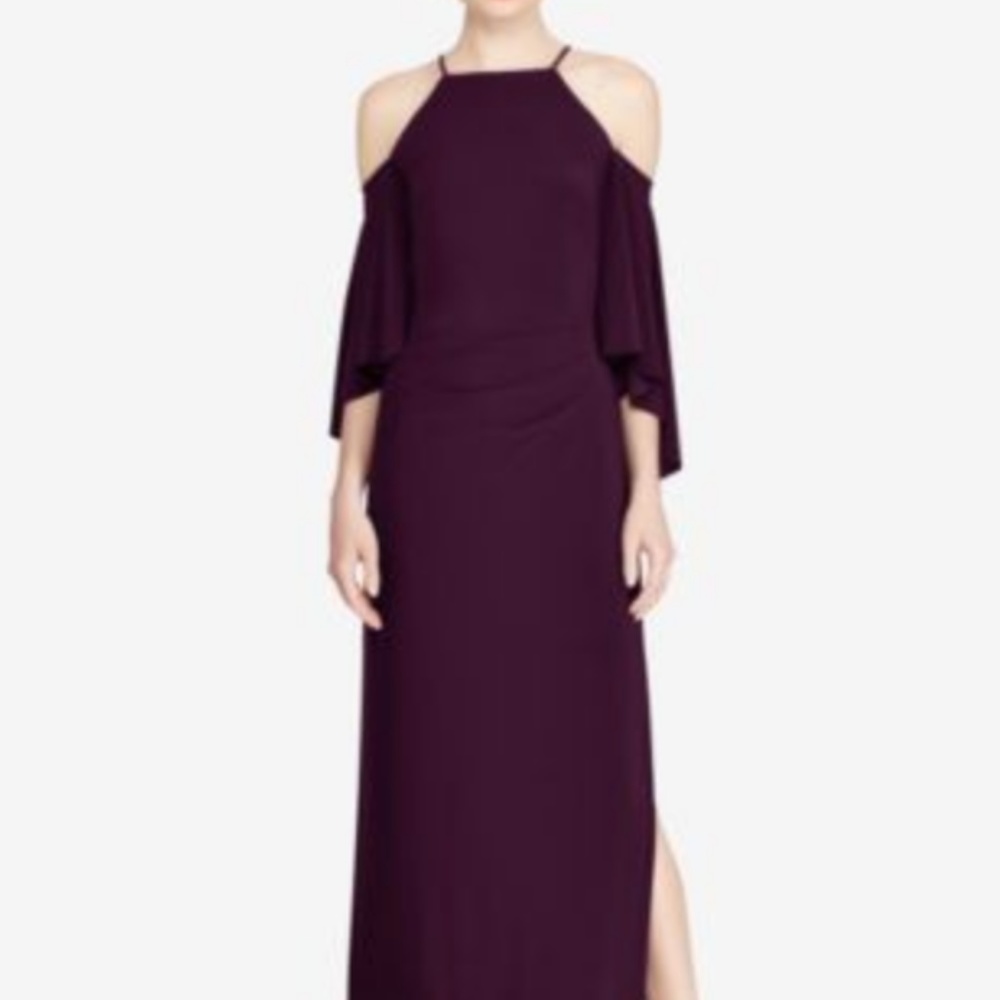 🔴SALE! NWT Ralph Lauren Purple Shoulder Gown